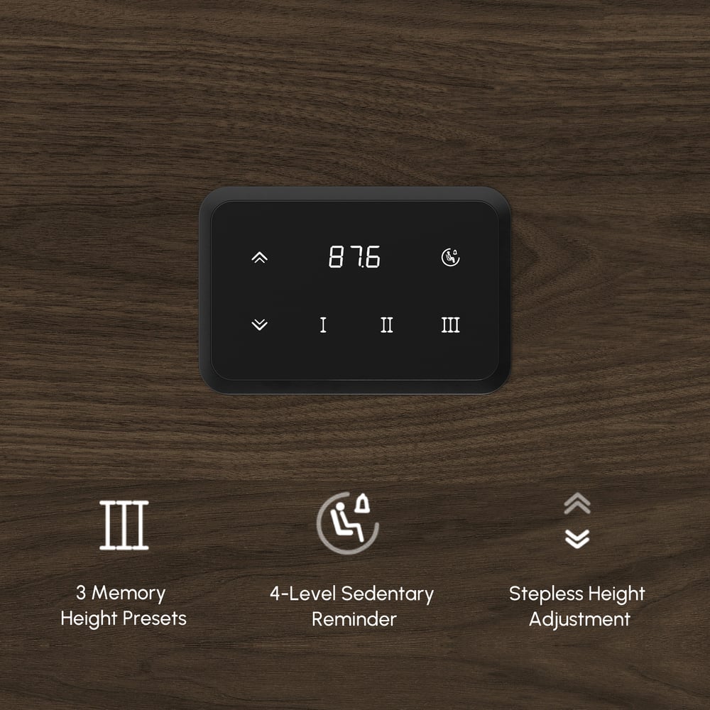 Aura 160 cm Smoked Brown Fluted Electric Adjustable Standing Desk window image