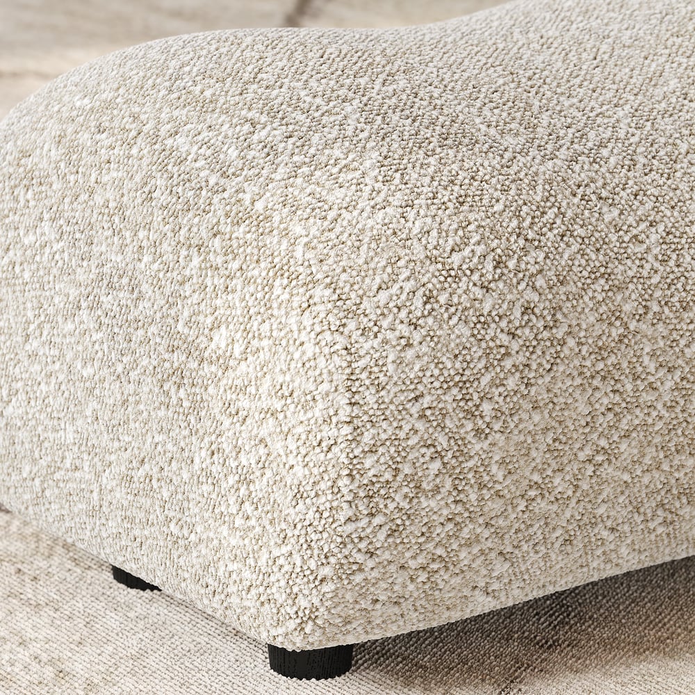 15" výkonný zakřivený otoman Boucle obrázek okna