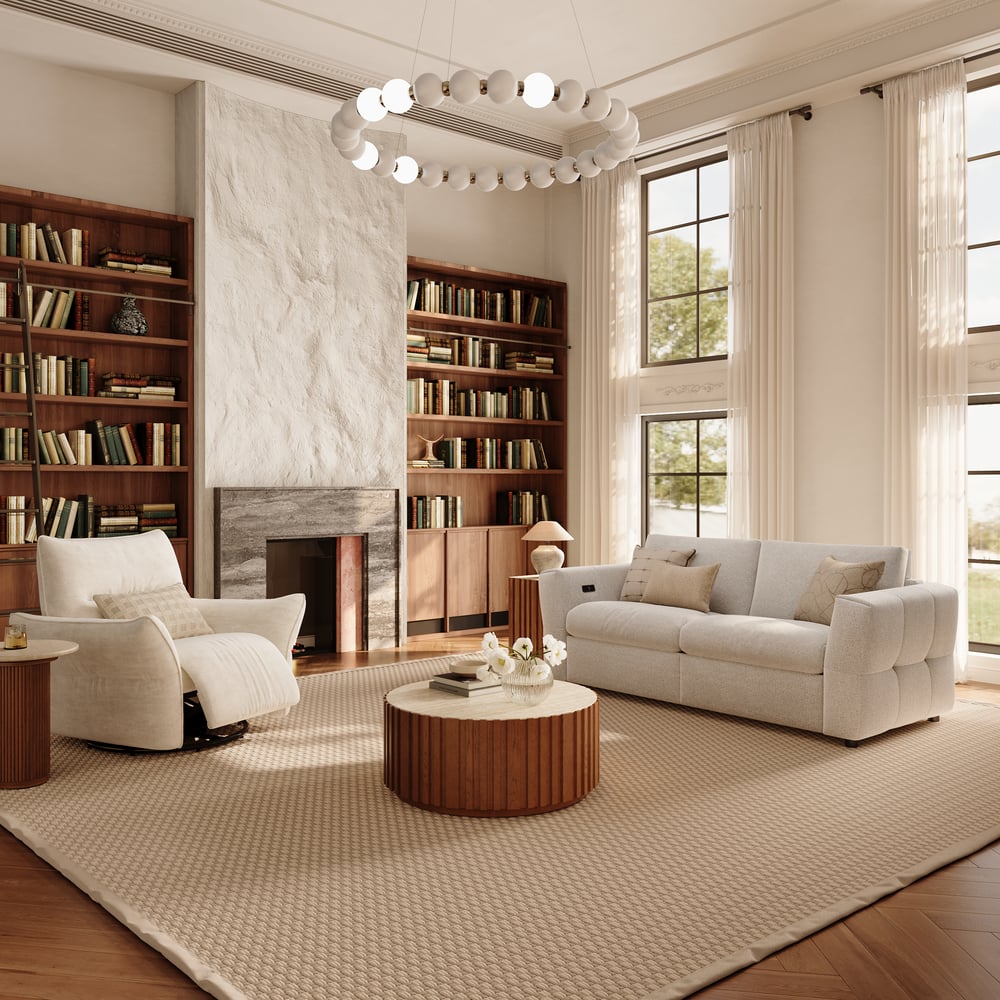 Glidio Chenille Power Reclining Sofa with Adjustable Headrests window image