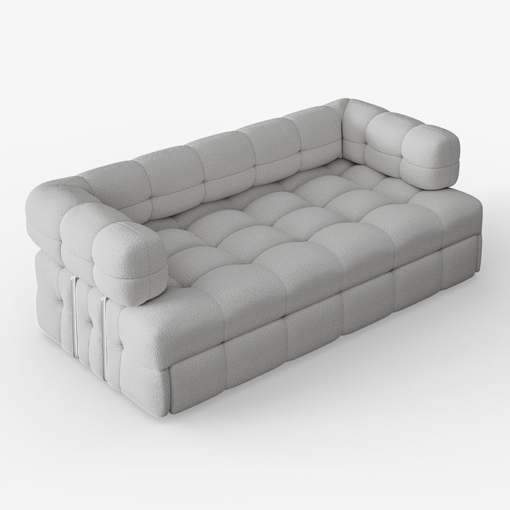 76" Queen 3-Seater Boucle Convertible Sleeper Sofa window image