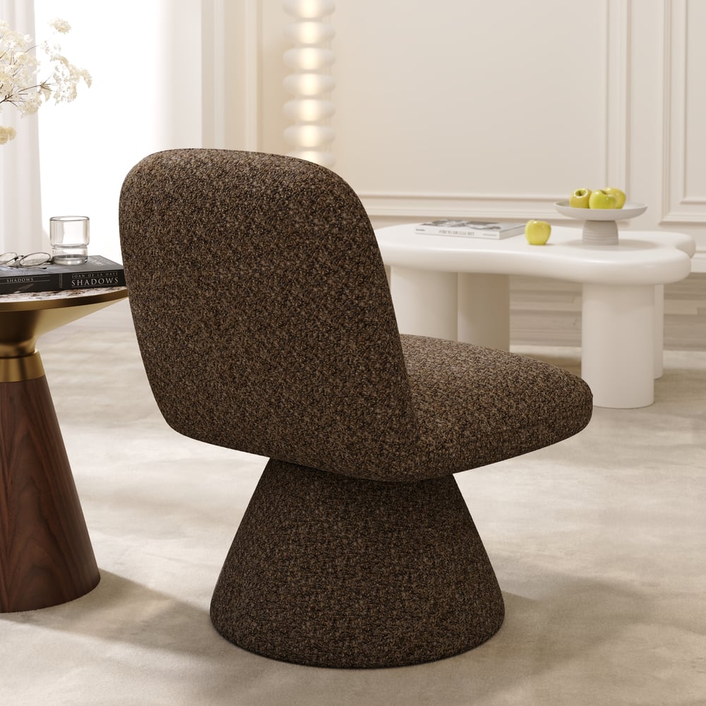 18" Boucle Upholstered Swivel Slipper Accent Chair window image