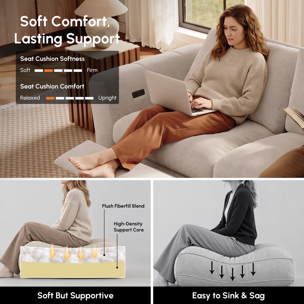 Glidio Chenille Power Reclining Sofa with Adjustable Headrests window image