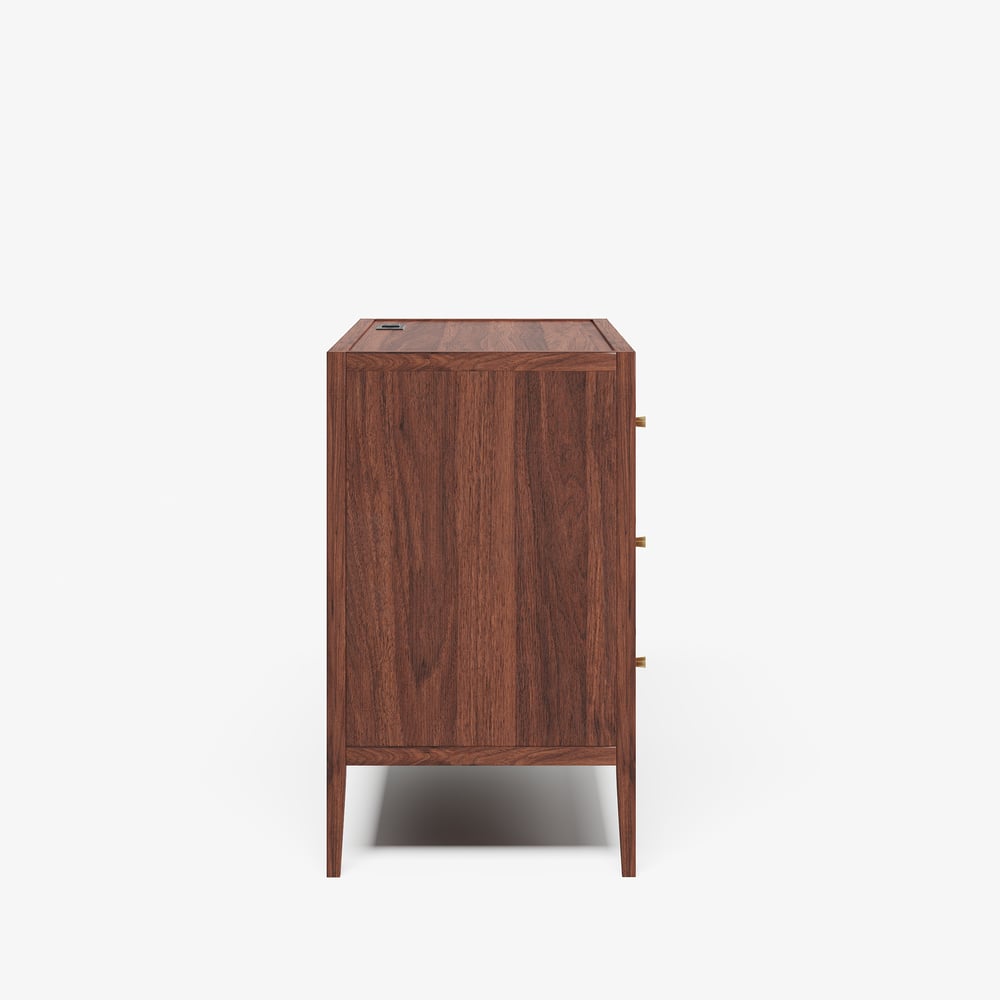 Stria 47" Fluted Natural 6-Drawer Dresser with Charging Station window image