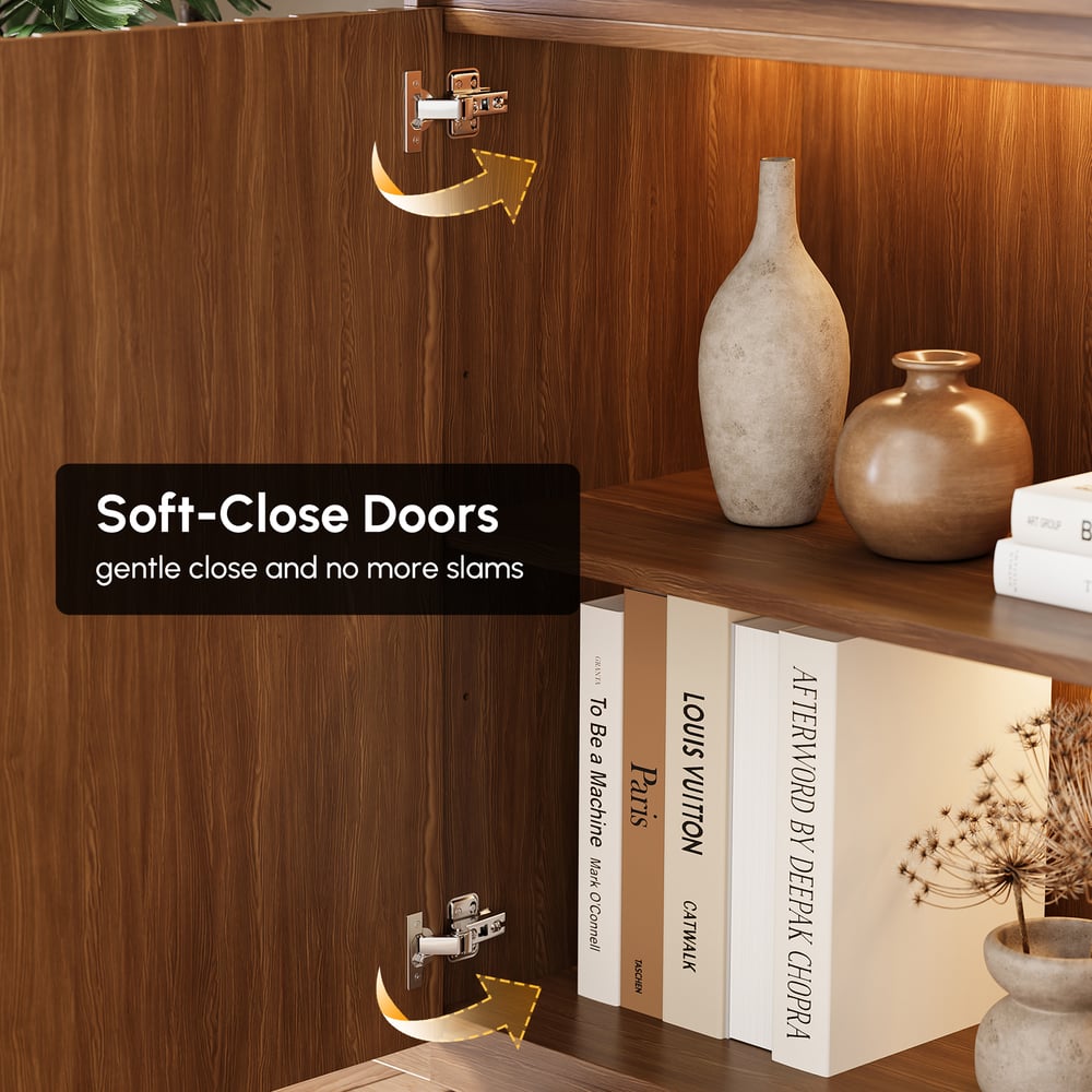 Aura Glass Tall Display Cabinet with LED Light window image