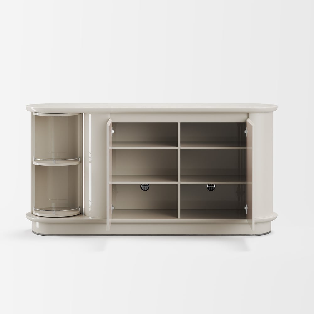 63" Faux Travertine Sintered Stone Sideboard window image