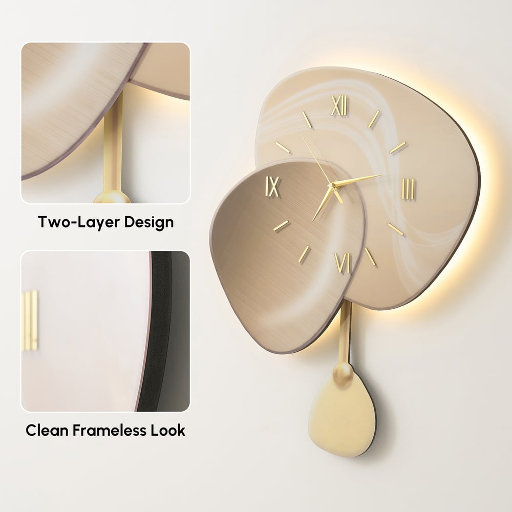 24" LED Wall Clock with Dimmable Backlight, Multiple Light Modes and Remote Control window image