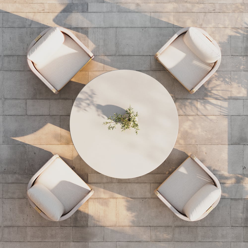 48" Concrete & Aluminum Coastal Style Outdoor Dining Table window image