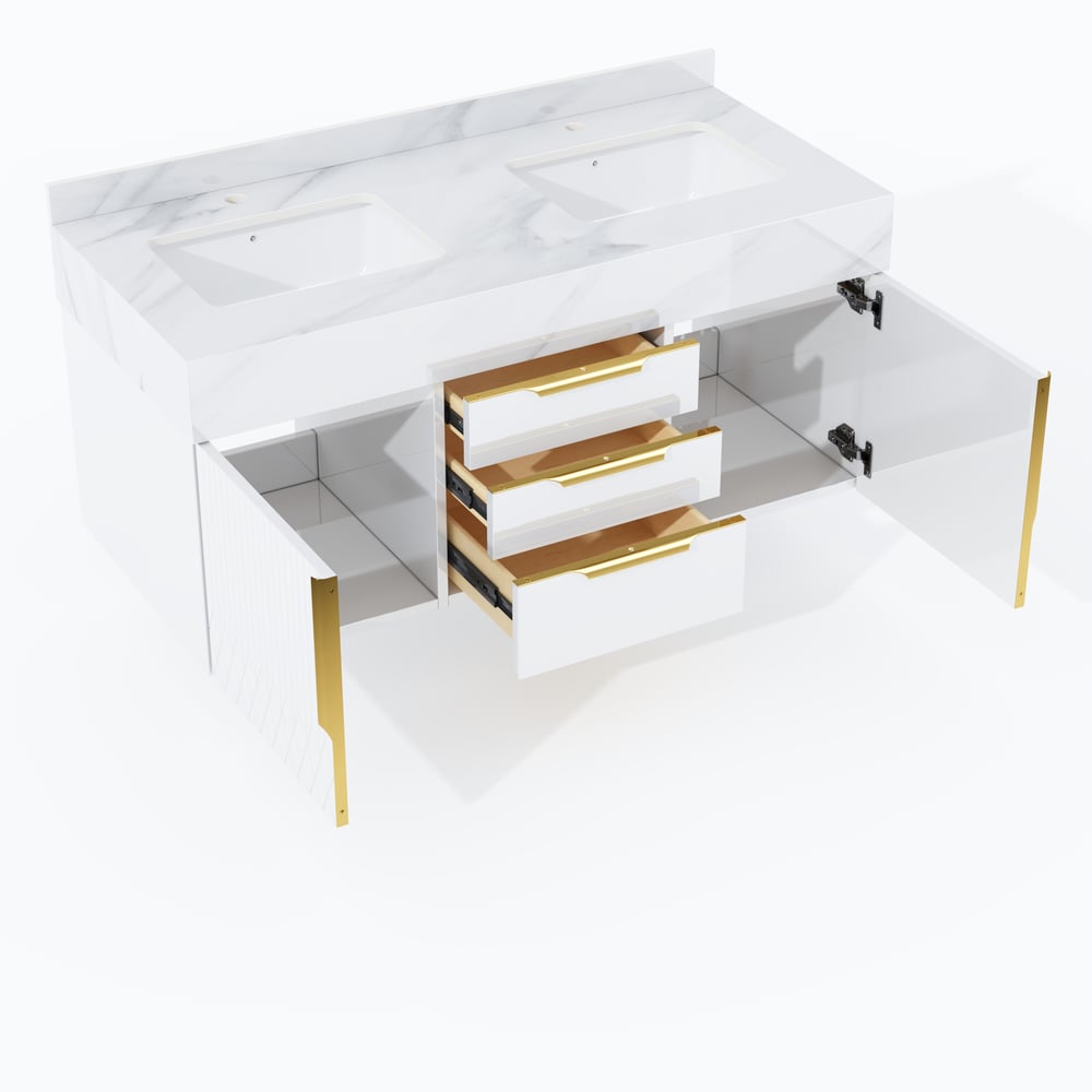 Aro 120cm Floating Double Bathroom Vanity with Sink and Sintered Stone Top window image