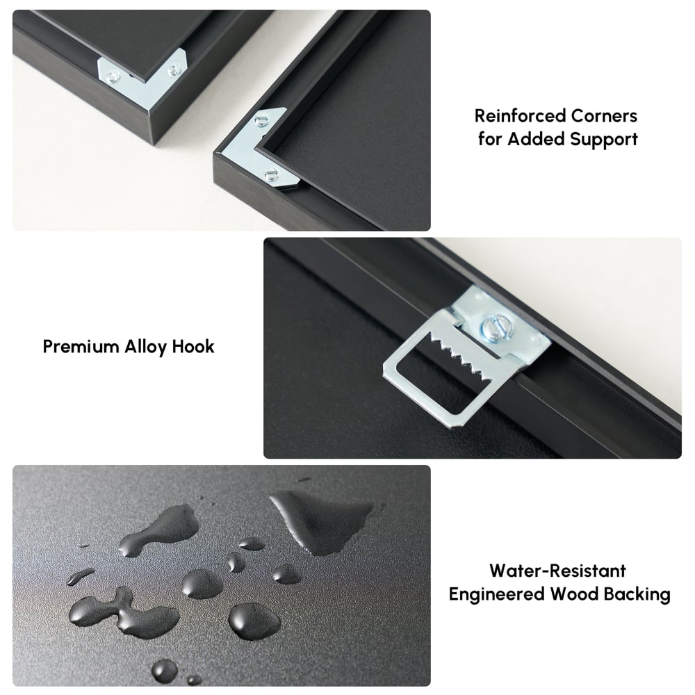 3-Piece Framed Abstract Canvas Wall Art Set with Black Aluminium Frames window image