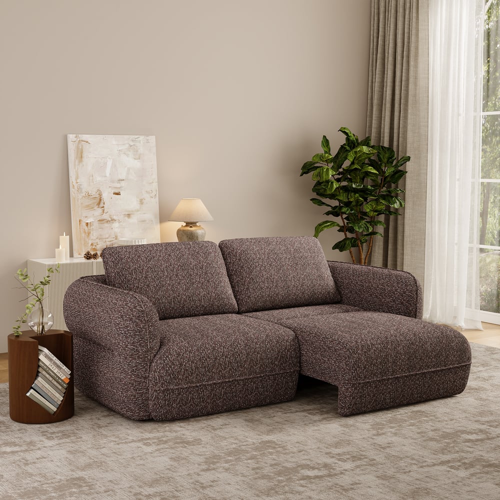 Modern 87" 2-Seater Chenille Power Convertible Sleeper Sofa with Remote Control window image