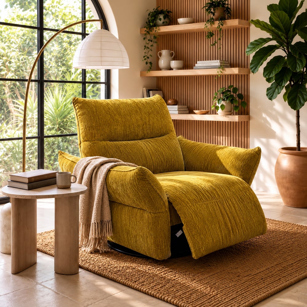 Florvia Chenille Dual-Motor Reclining Lounge Chair window image