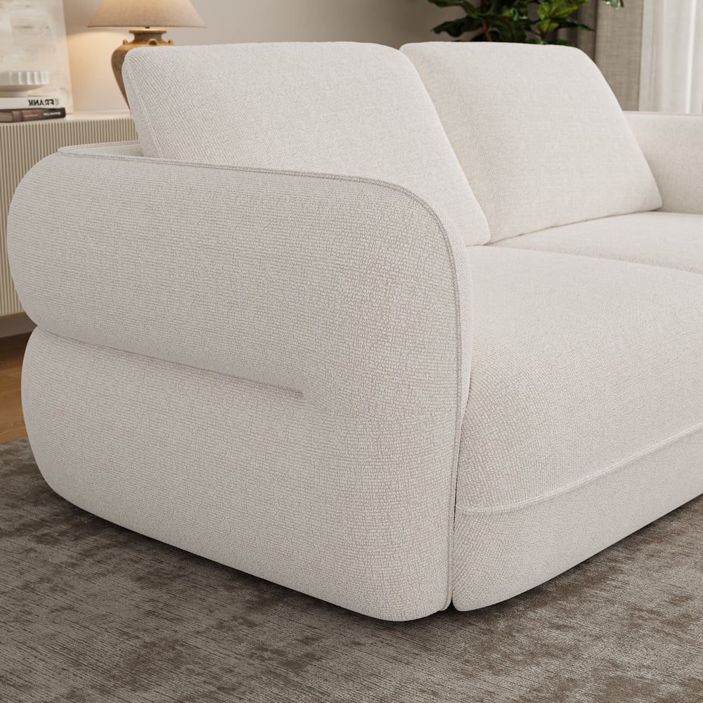Modern 87" 2-Seater Chenille Power Convertible Sleeper Sofa with Remote Control window image