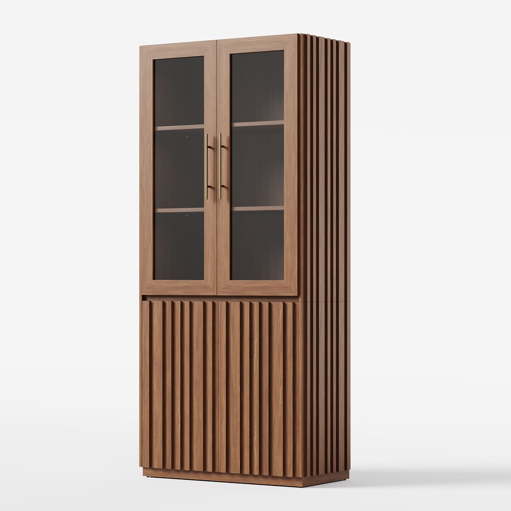 Aura Glass Tall Display Cabinet with LED Light window image