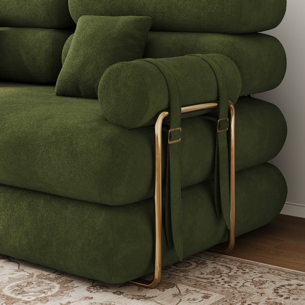 Canapé-lit convertible Humply 170 cm 2 places en velours chenille 4 en 1 image de fenêtre