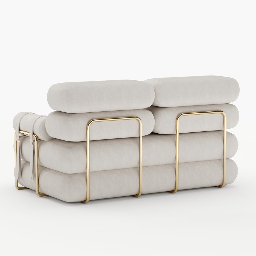 Sofá cama futón de terciopelo blanco tamaño queen de 67", sofá cama 4 en 1 Imagen de ventana