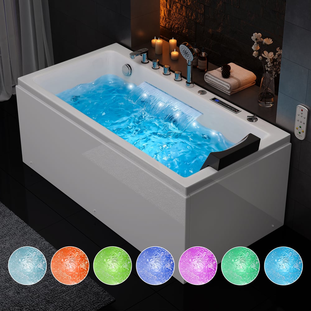 59" Whirlpool Bathtub with 7 Massage Jets, 8 Air Jets & Thermostatic Control window image