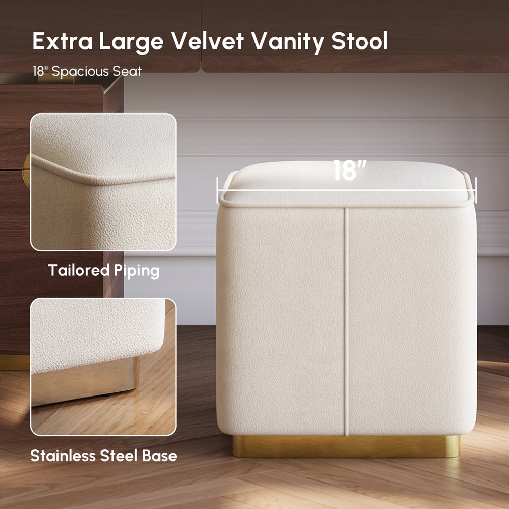 Horva Extendable Walnut Makeup Vanity Set (57"–73") window image