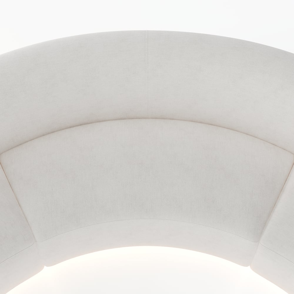 Aura 369 cm 3-Piece Chenille Upholstered Curved Sectional Sofa with Light window image