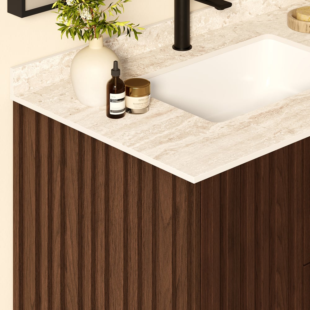 Aura 36" Fluted Freestanding Bathroom Vanity with Sink and Light window image