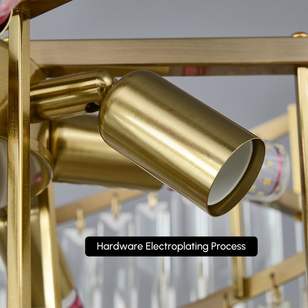 Spiral Art Modern 10-light Crystal Chandelier with Adjustable Chain in Gold window image