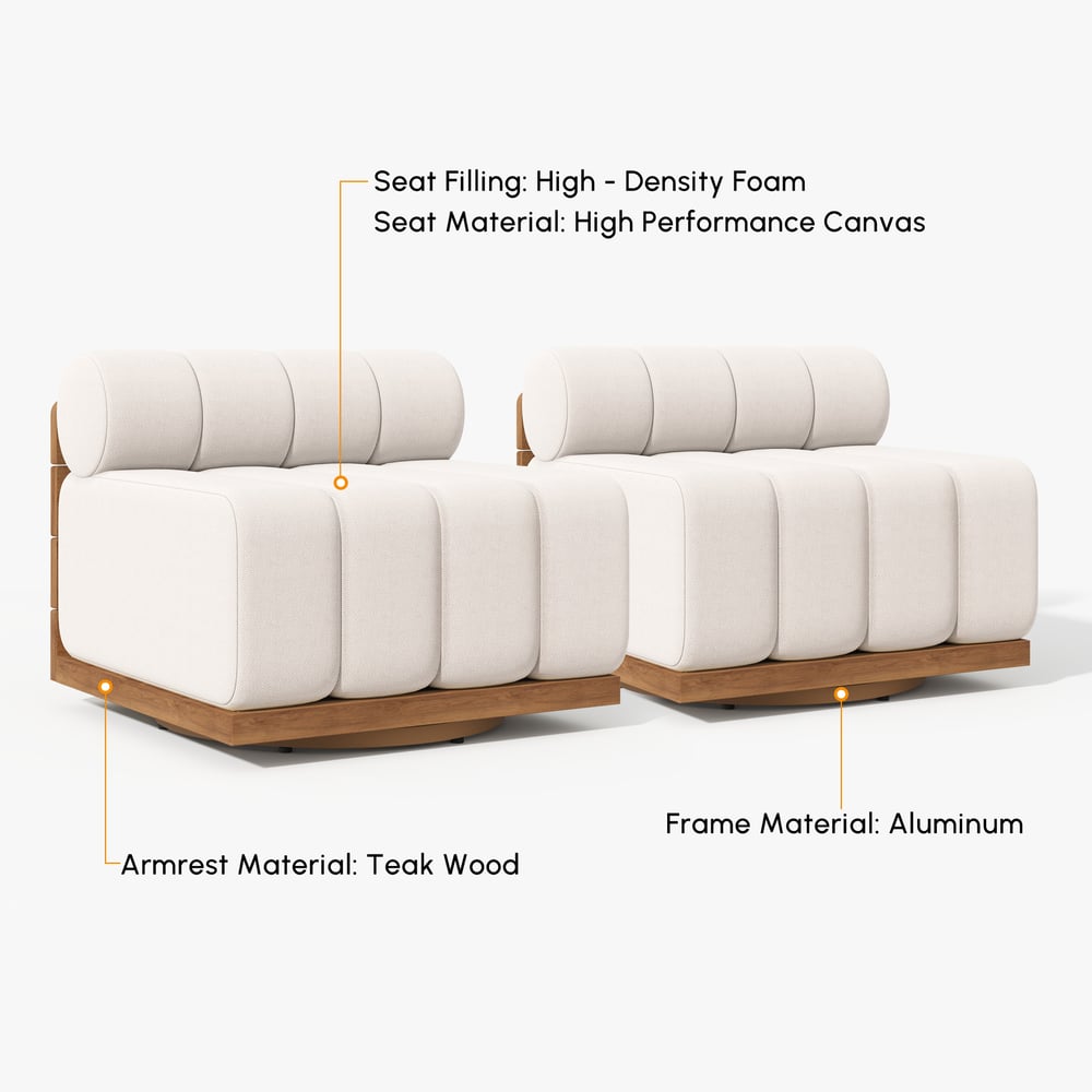 Resaro Outdoor Teak & Aluminum Swivel Lounge Chair window image