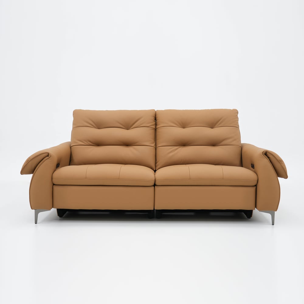 85" 2-Seater Genuine Leather Power Reclining Sofa with USB & USB-C Charging Ports window image