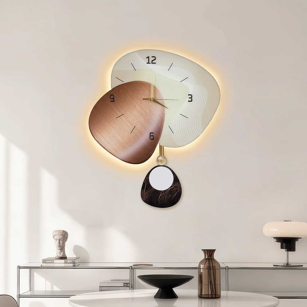 Horloge murale LED 60,96 cm (24 pouces) avec rétroéclairage dimmable, plusieurs modes d'éclairage et télécommande image de fenêtre