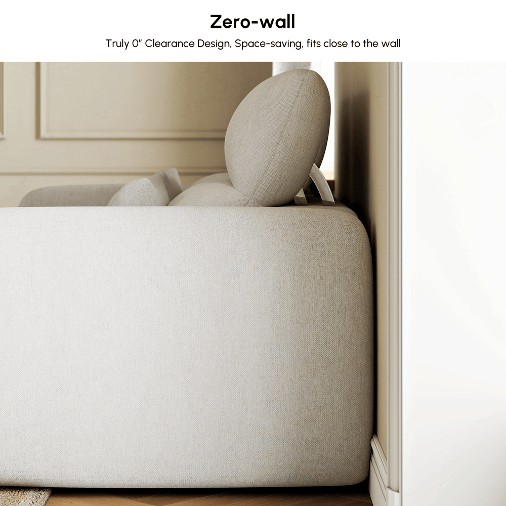 Canapé inclinable électrique zéro gravité en chenille de 227 cm avec oreillers image de fenêtre