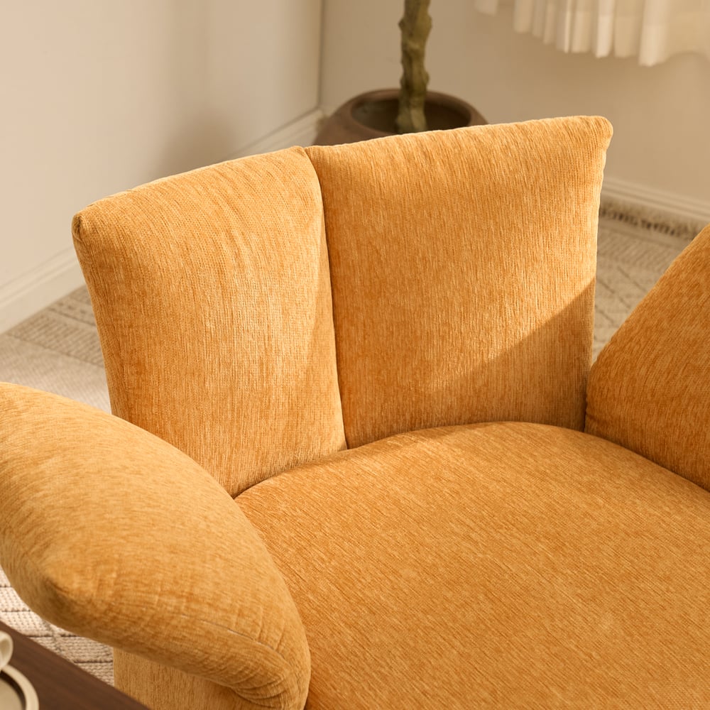 Performance Chenille Swivel Accent Chair with Adjustable Armrest window image