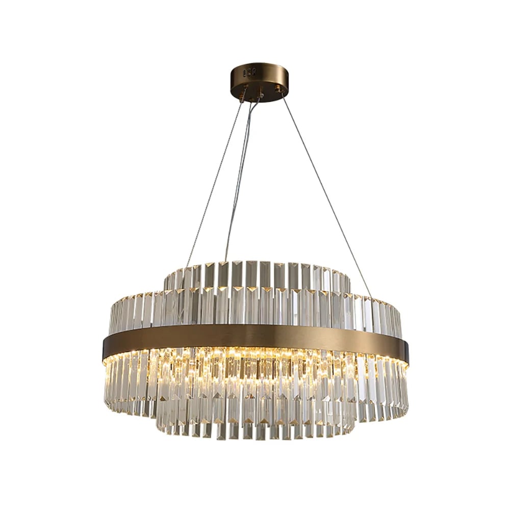 Ensemble de lustre moderne en cristal LED et éclairage pour îlot de cuisine Fixedo image de fenêtre