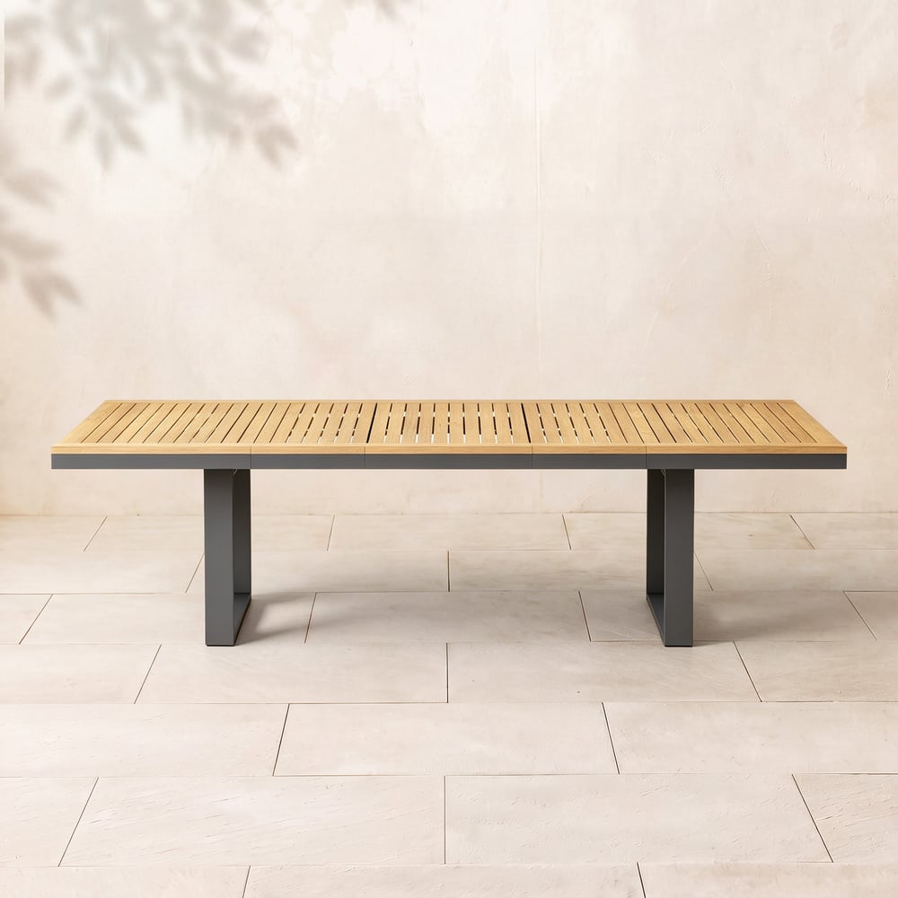 Tevara Outdoor Extendable Teak & Aluminium Dining Table window image