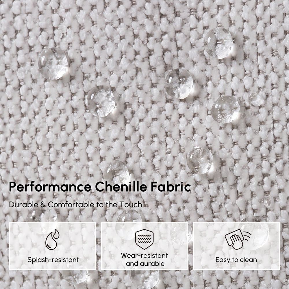 Chaise Chenille Adjustable Backrest Sectional Sofa window image