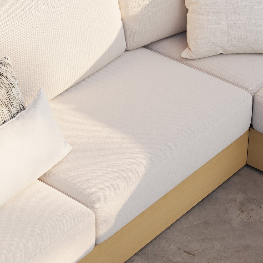 Costra Handwoven Rope L-Shaped Outdoor Sofa with Coffee Table in Black window image