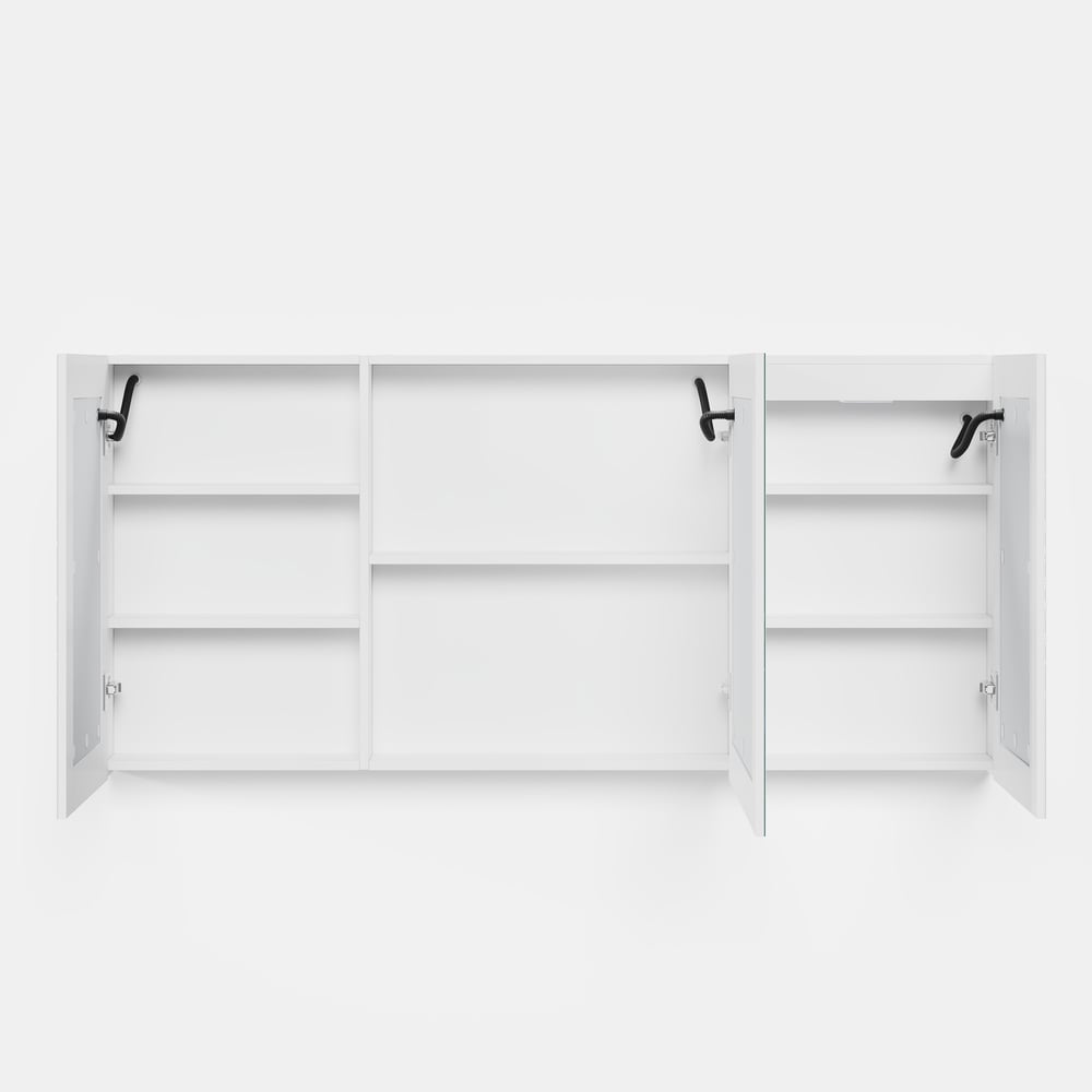 150cm LED Bathroom Medicine Cabinet with Anti-Fog, Dimmable Tri-Color Lighting window image