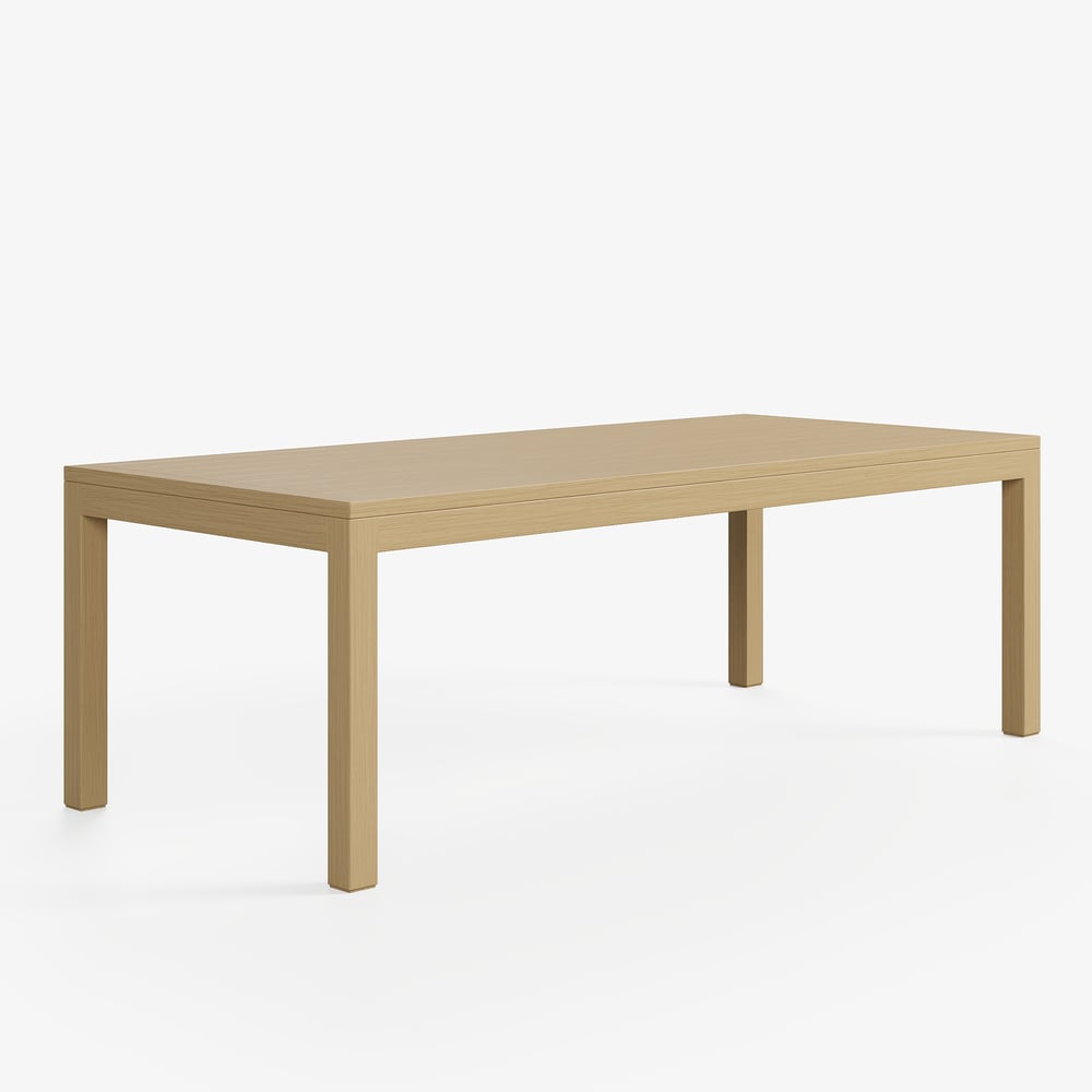Wevara 86.6" Natural-Finished Aluminum Slatted Outdoor Dining Table in Natural window image
