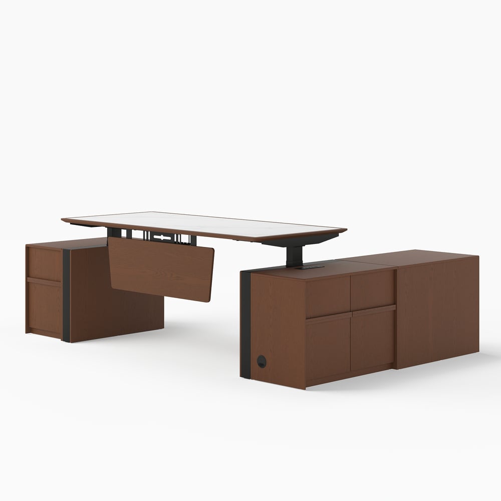 Modern 71" Modular Executive Standing Desk with Storage, Power Access & Memory Control window image
