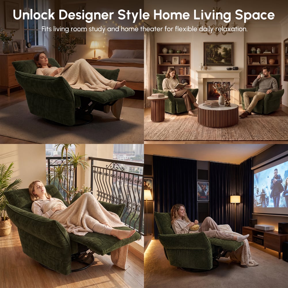 Florvia Chenille Dual-Motor Reclining Lounge Chair window image
