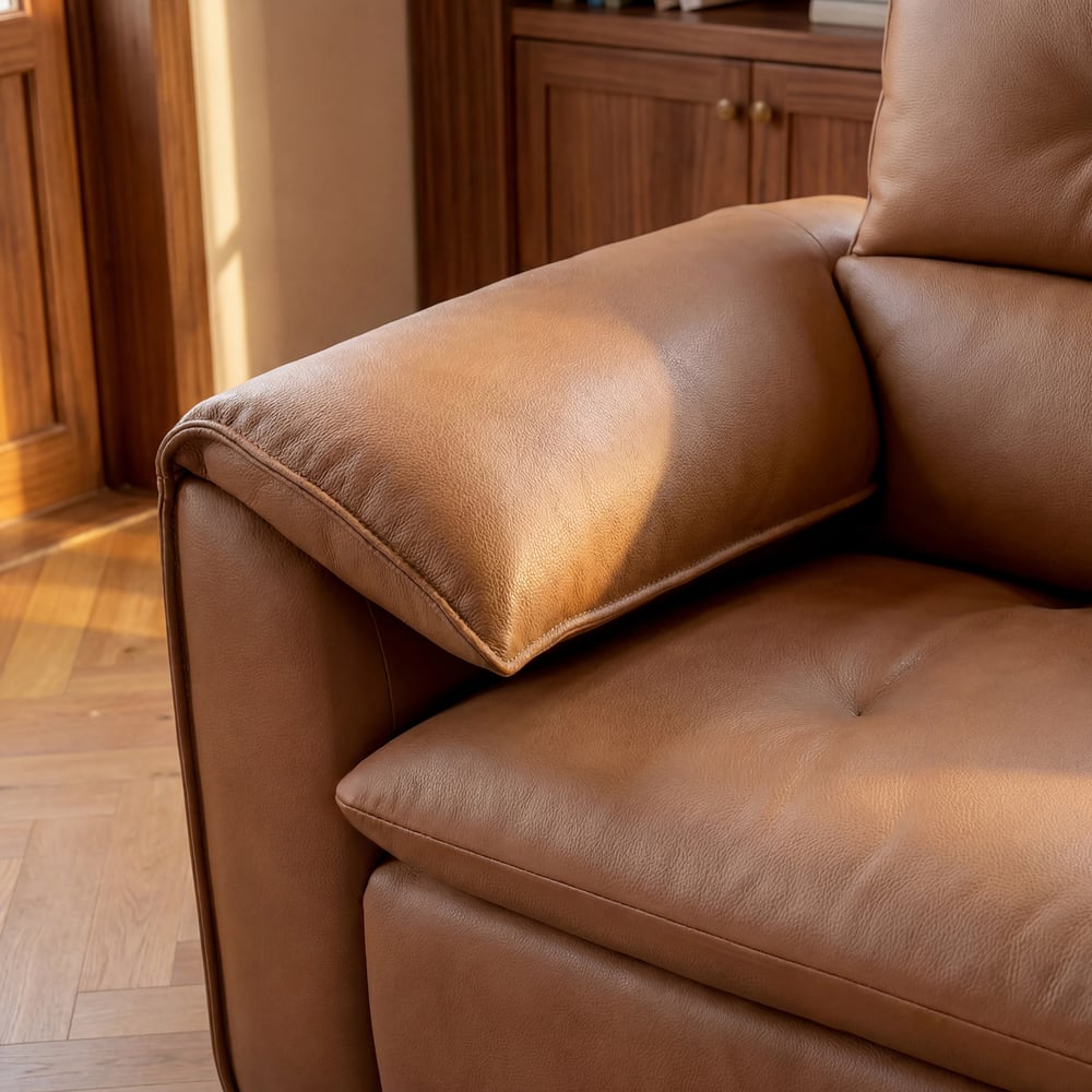87" 2-Seater Genuine Leather Power Convertible Sleeper Sofa window image