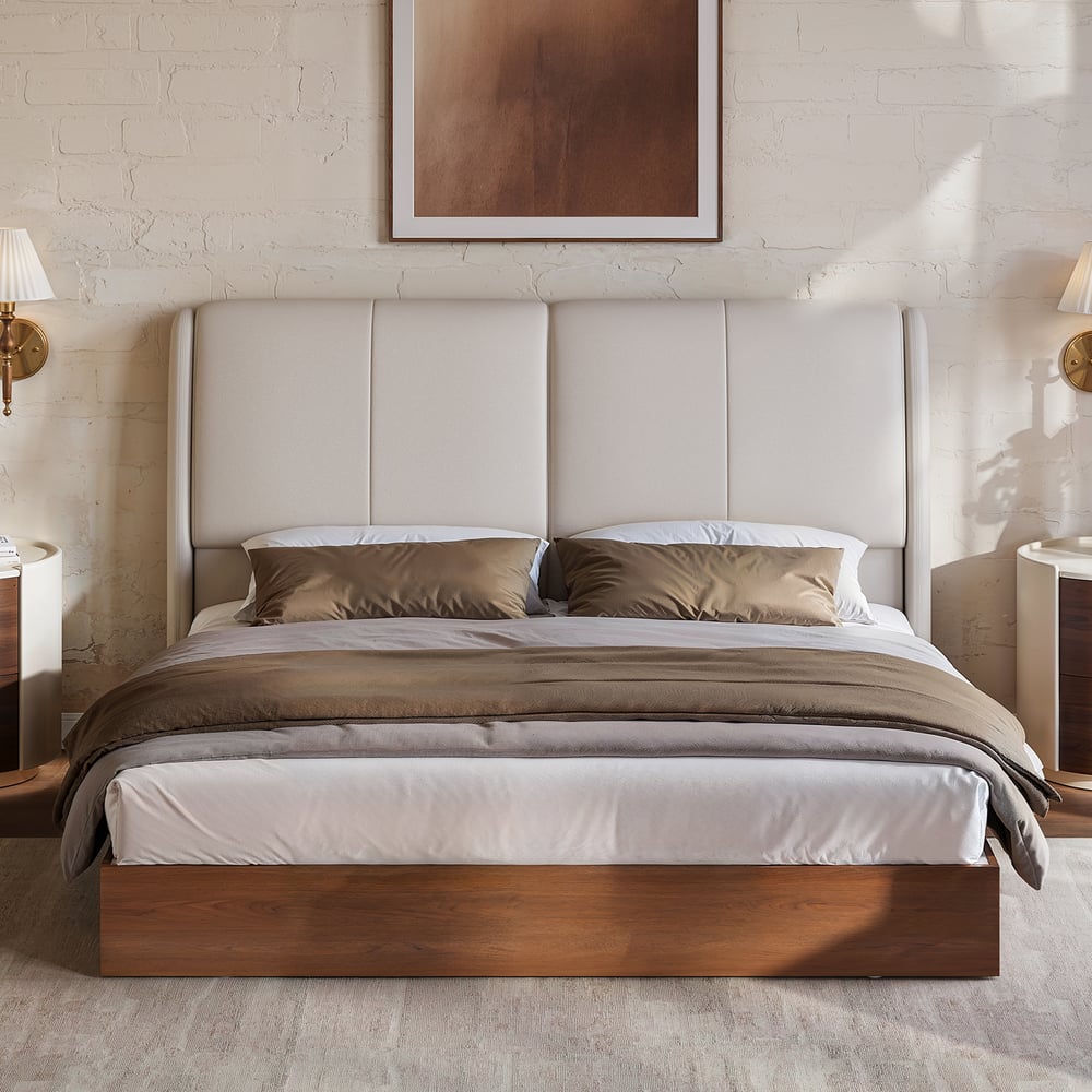 King Genuine Leather Storage Bed with Adjustable Headboard window image