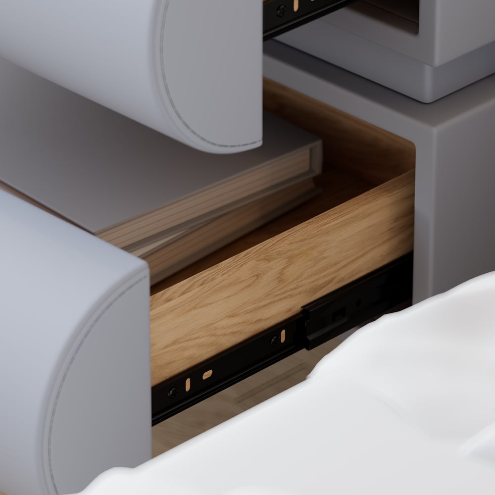 Humply Leather Floating Smart Nightstand with 2 Drawers window image