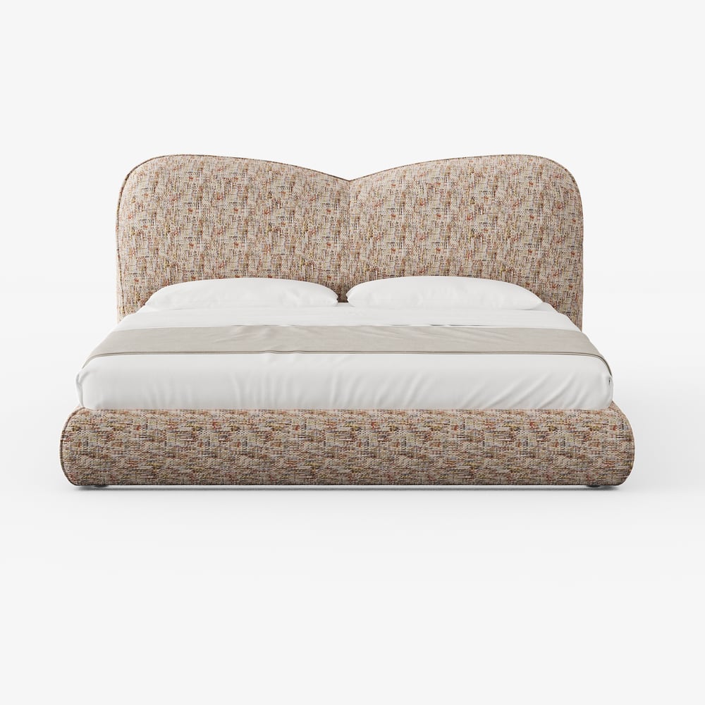 Modern King Size Chenille Upholstered Cloud Bed window image