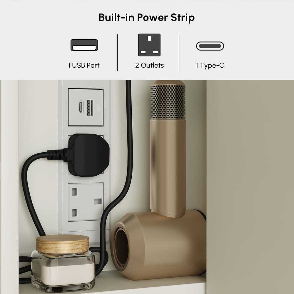 80 cm Modern Wall-mounted LED Bathroom Medicine Cabinet Vanity Mirror with Storage window image