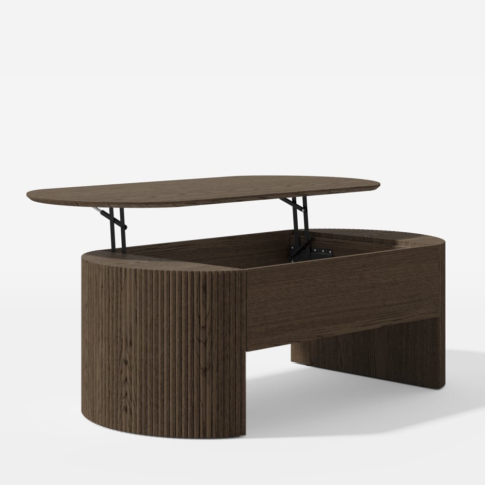 Modern 47" Oval Lift Top Mid-Century Coffee Table window image