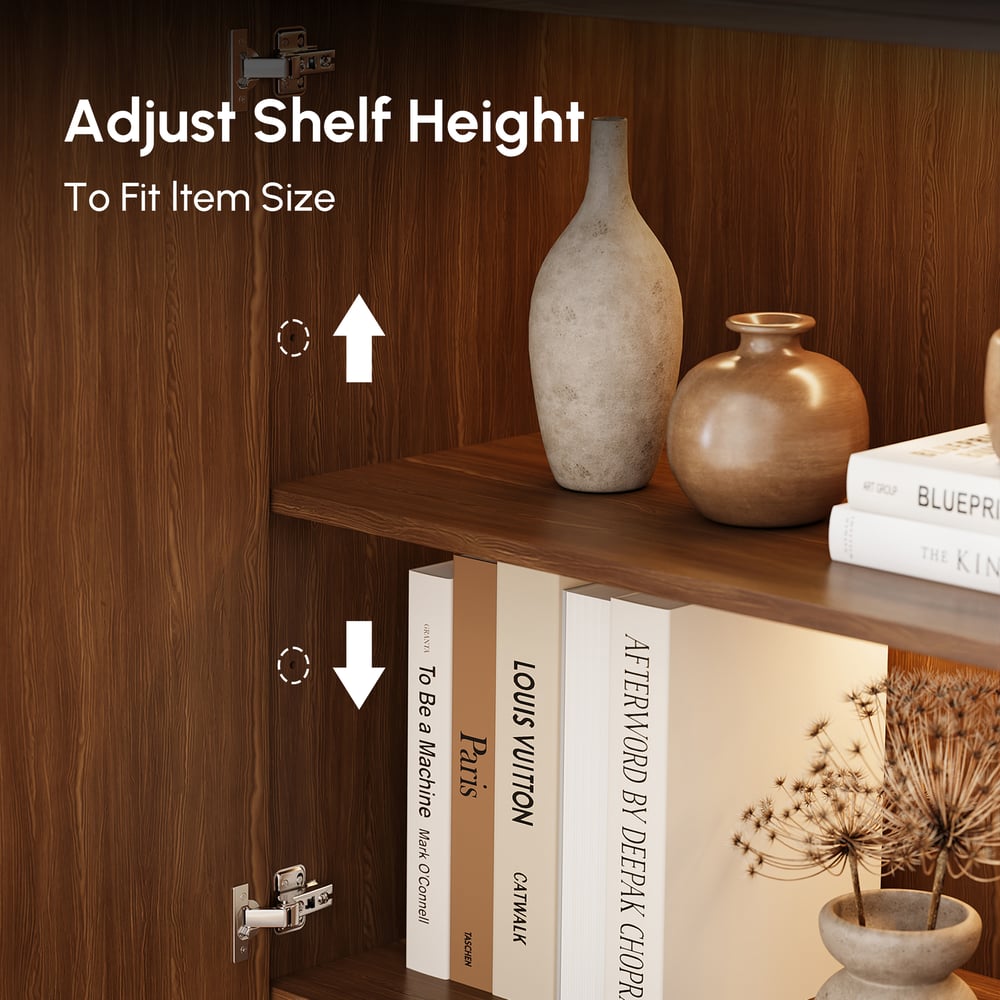 Aura Glass Tall Display Cabinet with LED Light window image