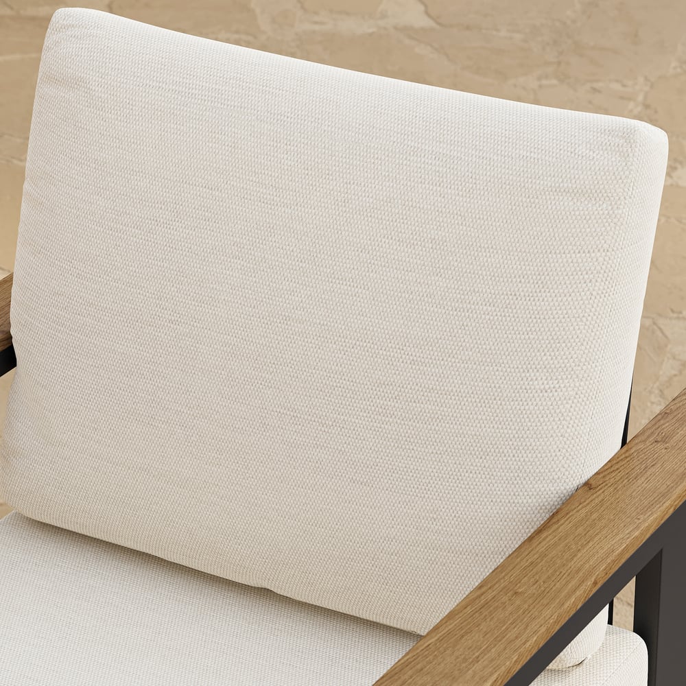 Tevara Outdoor Teak & Aluminium Dining Chairs in White, Set of 2 window image
