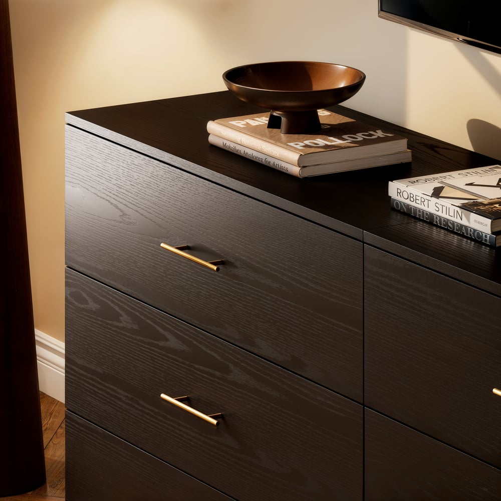 Arune 63" TV Stand with 6 Drawers Storage Chests window image