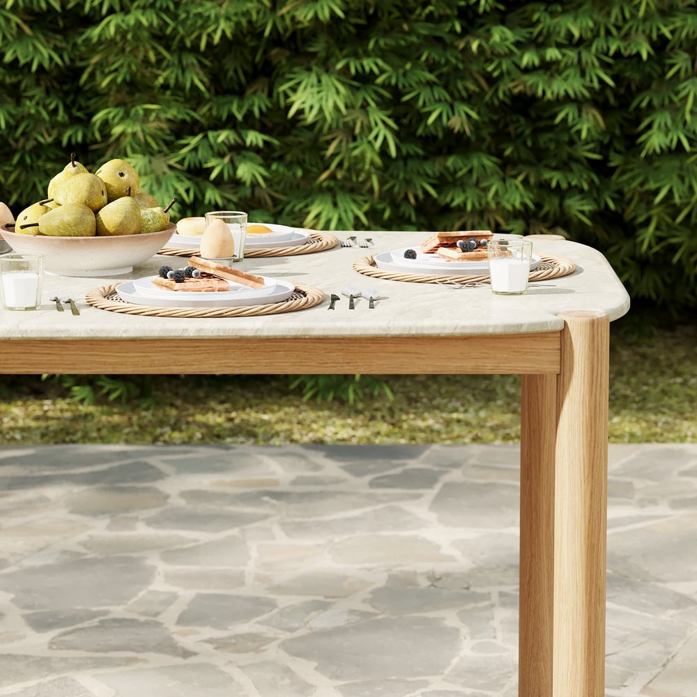 Boheva Outdoor Concrete & Teak Outdoor Dining Table window image