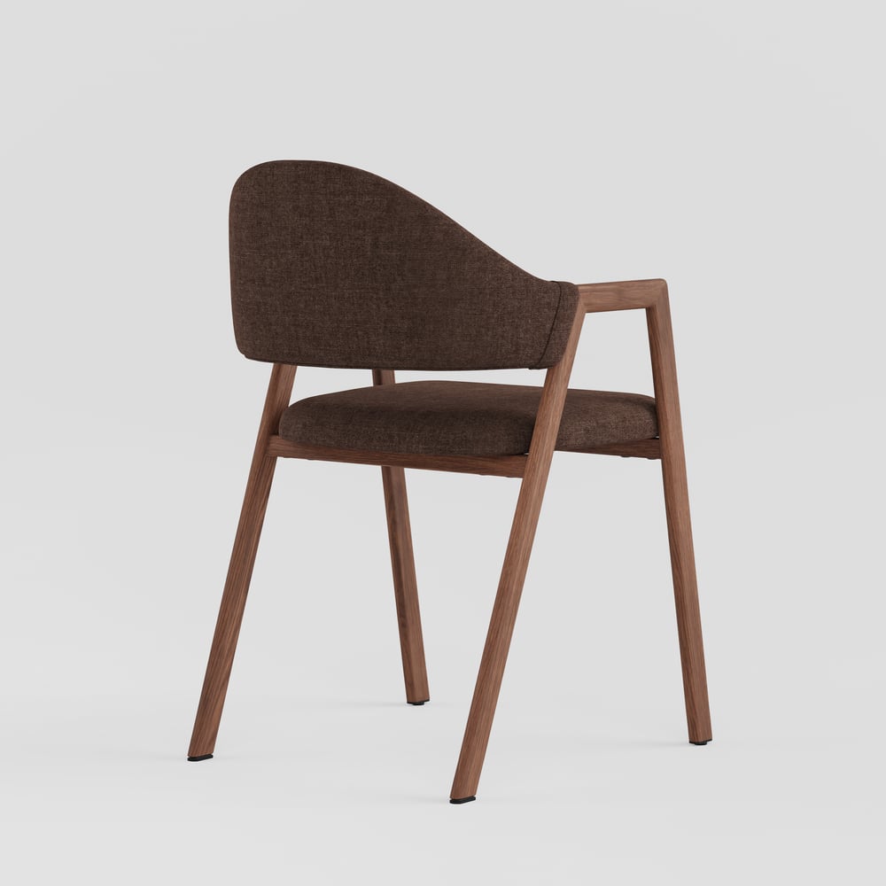 Modern Brown Linen Dining Chair with Upholstered, 2 Pieces window image