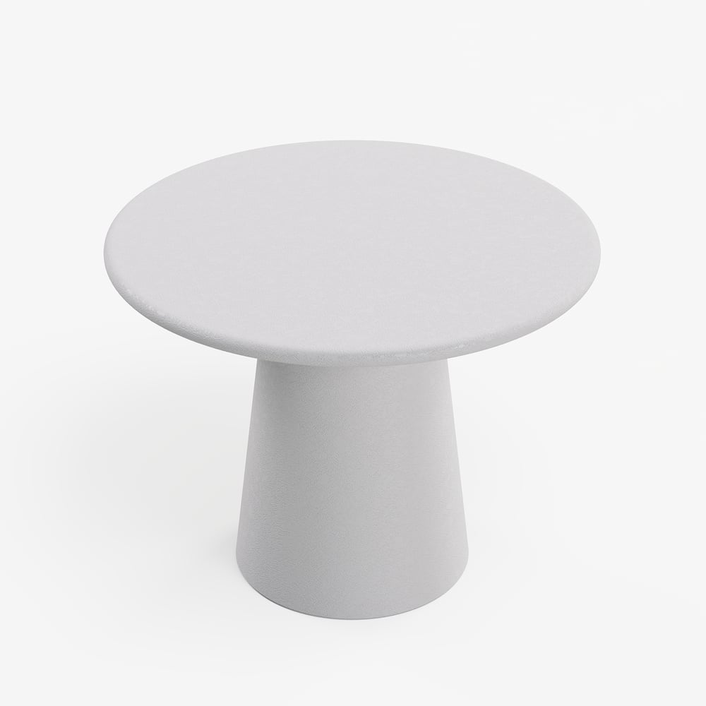 Modern 32" Round Fiberglass Dining Table with Sculptural Pedestal Base, Seats 2 window image