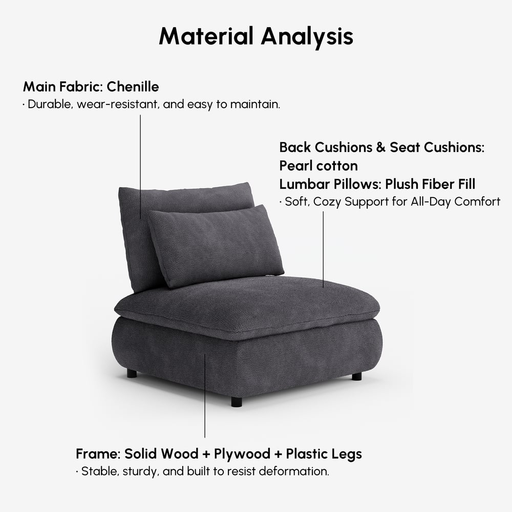 36" Chenille Slipper Accent Chair with Hidden Storage & Removable Backrest window image